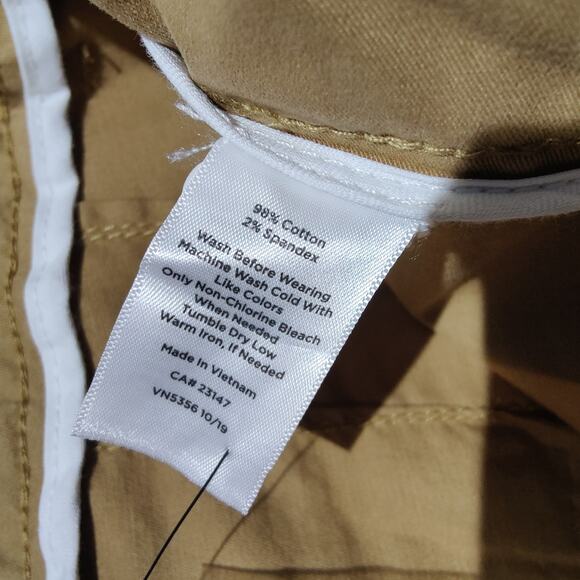 NWT Talbots Women's Sz 16 Khaki High Waist Patch Pocket Crop Pants Straight Leg - Picture 5 of 6